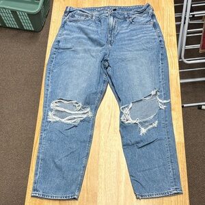 Womens Blue Distressed Jeans